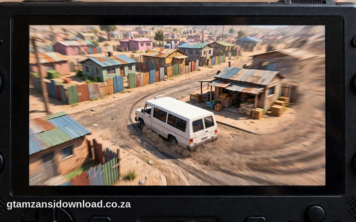 mzansi streets running through the ppsspp emulator in gta mzansi
